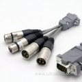 Microphone Db9 Male To 3XLR Male Audio Cable